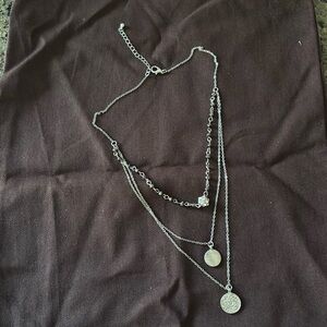 3 chain silver necklace
